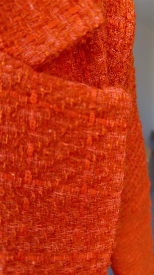 Gold Düğme Turuncu Tüvit Blazer Ceket