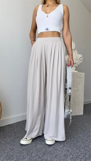 Premıum Oys Model Bej Pileli Pantolon