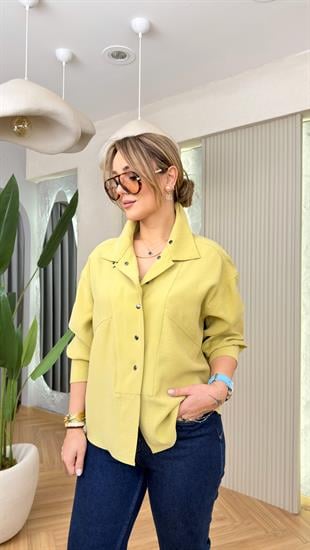 Yeşil Lucinda Muadil Premium Tensel Gömlek