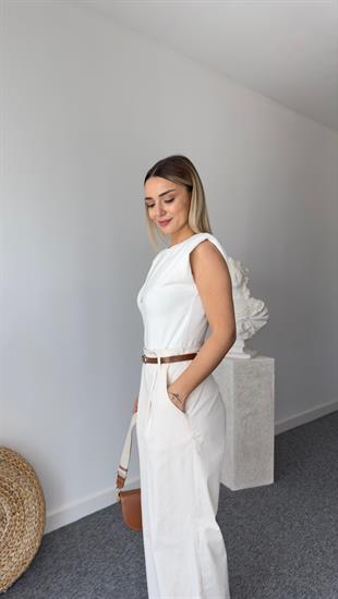 Zra Model Kontrast Geçişli Kemerli Tulum