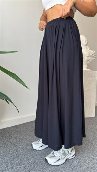 Siyah Loreto Bol Paça Pantolon