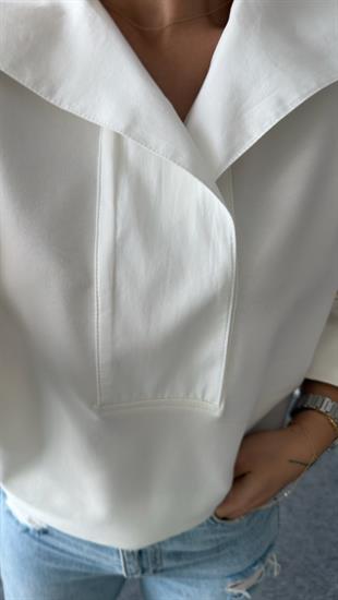 Ellis Ntwrk Model Gömlek Yaka Beyaz Sweat