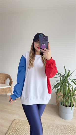 Marka Model Kırmızı Paraşüt Garni Sweat