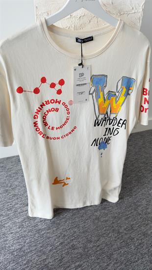 Orj Zra Baskılı Beyaz Tshirt