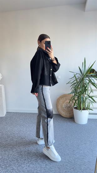 Orj Model Yanları Siyah Şeritli Jean