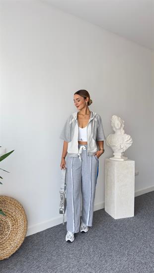 Ters Dikiş Detaylı Gri Sweatshirt