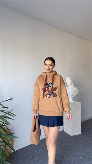 Tws Model Önü İşlemeli Şardonlu Kahve Sweat