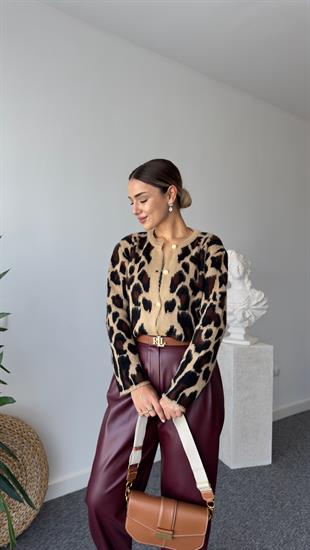 Line Zra Model Leopar Desen Hırka