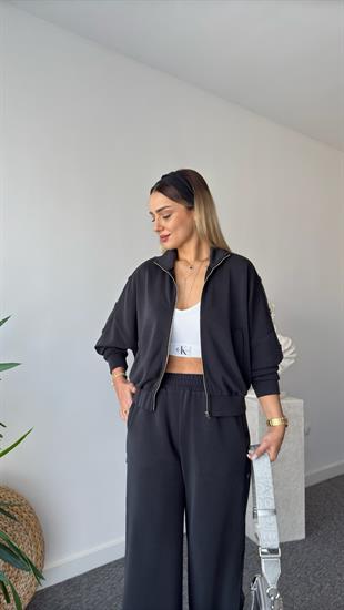 Çıtçıtlı Antrasit Oys Modal Takım