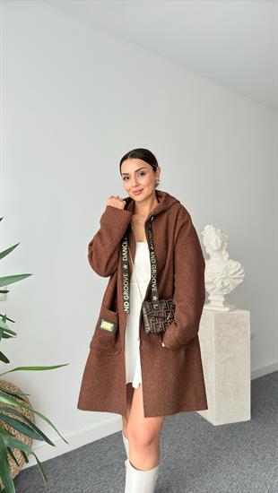 Arma Gold Detaylı Kahve Buklet Kaban