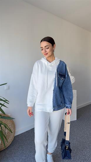 Sean Orj Model Kot Garnili Kapüşonlu Sweat
