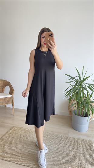 Asimetrik Kesim Basic Elbise