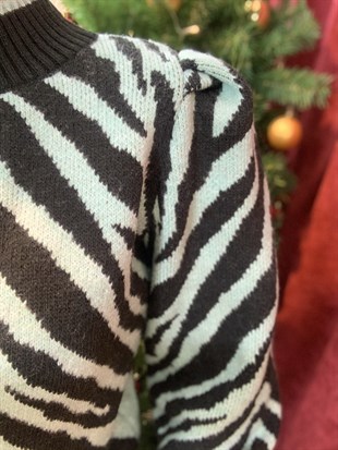 Zebra Desenli Kazak