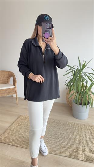 Yarım Fermuar Modal Sweat
