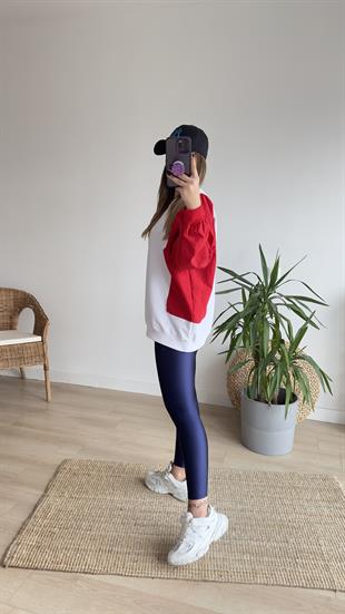 Marka Model Kırmızı Paraşüt Garni Sweat