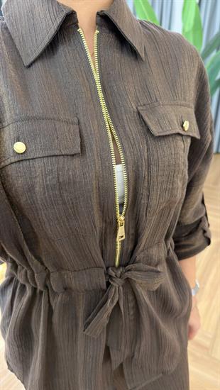 Kahve Treo Bel Büzgülü Premium Takım