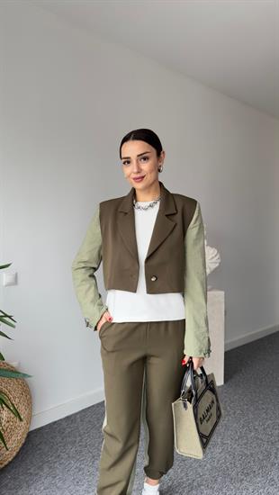 Tek Düğme Paraşüt Garnili Ceket