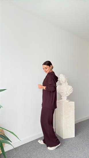 Bordo Çift Fermuarlı Oys Model Takım
