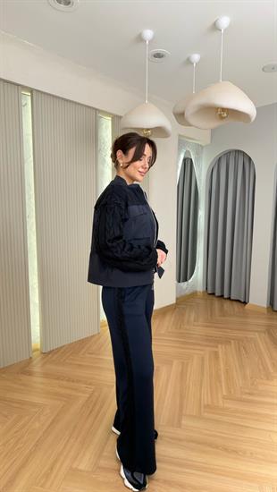 Lacivert Nueva Marka Muadili Triko Garnili Takım