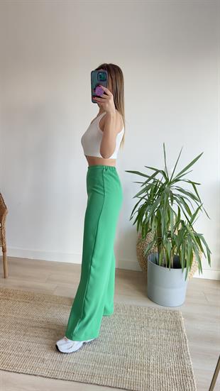 Zra Yeşil Crep Bol Pantolon