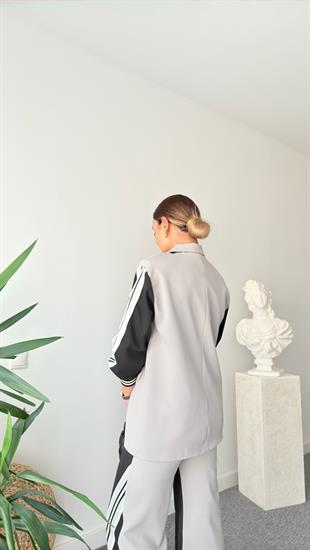 Şeritli Pantolon Blazer Ceket Takım