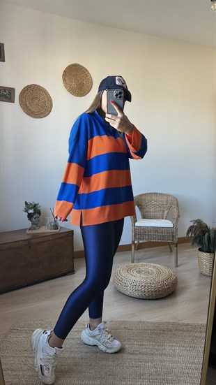 Polo Yaka Çizgili Triko