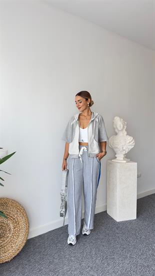 Ters Dikiş Detaylı Gri Sweatshirt
