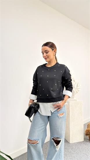 Hoya Marka Model Trok Çakımlı Sweatshirt