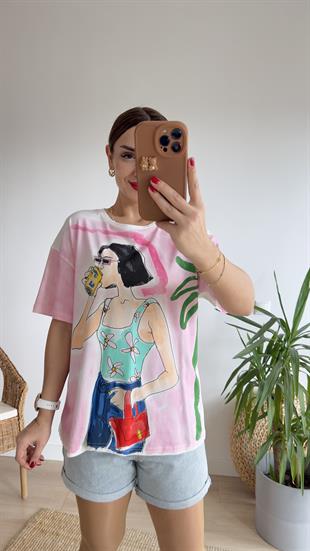 Dora Kız Baskılı Renkli Tshirt