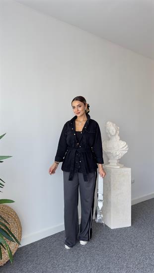 Liona Kemerli Füme Jean Ceket