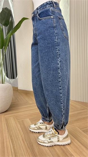 Mavi Manza Paça Detaylı Balon Jean
