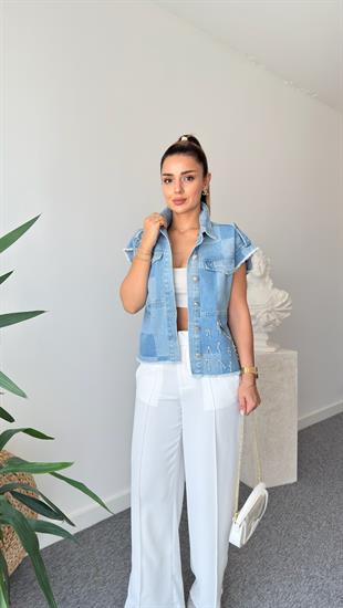 Luca Taş Detaylı Marka Model Yelek