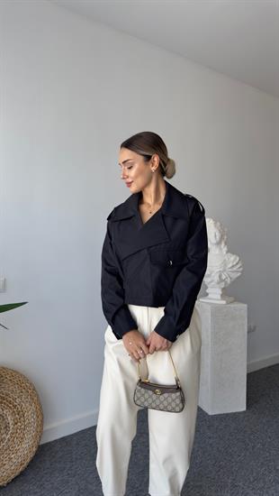 Orj Marka Astarlı Siyah Zra Trenç