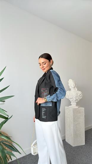 Verda Sırt Kot Detaylı Blazer Ceket