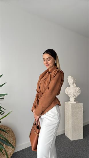 Raul Marka Model Kuşaklı Süet Ceket