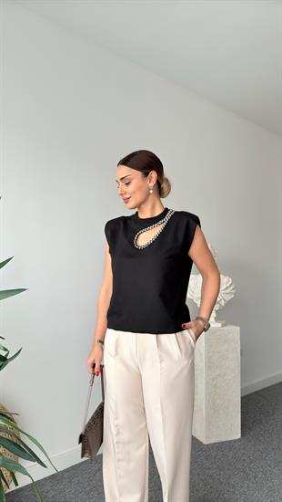 Orj Model Damla Taş İşlemeli Tshirt