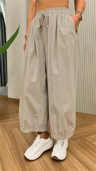 Taş Paça Pile Detaylı Baggy Pantolon