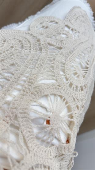 Marka Model Krem Dantel Bluz 