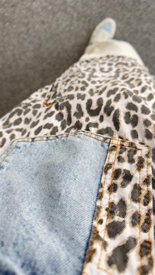 Elmer Leopar Garnili Denim Ceket