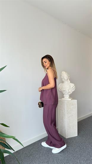 Mürdüm Elyor Tensel Bluz Pantolon Takım