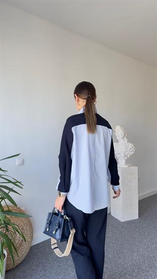 Glou Poplin Detay Sırt Düğmeli Modal Sweat