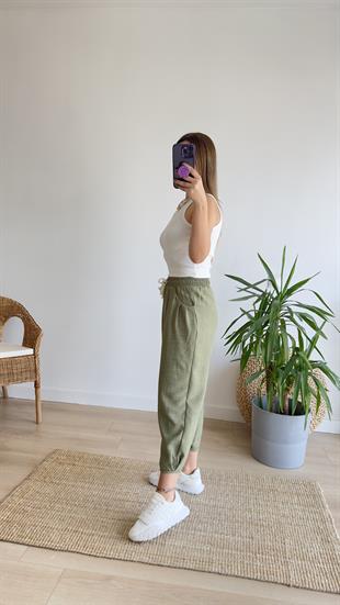 Lente Haki Şalvar Pantolon