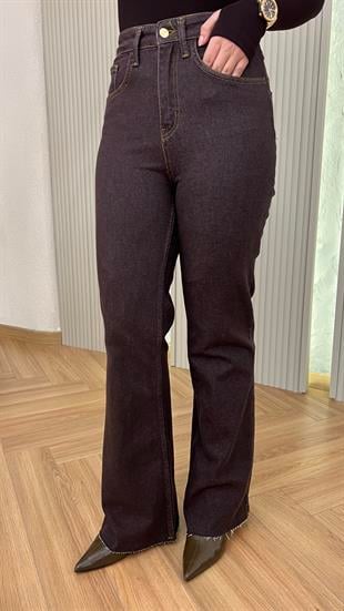 Kahve Harlem Push Up Etkili Likralı Jean