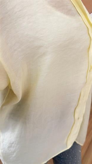 Sarı Düşük Omuz Oversize Gömlek