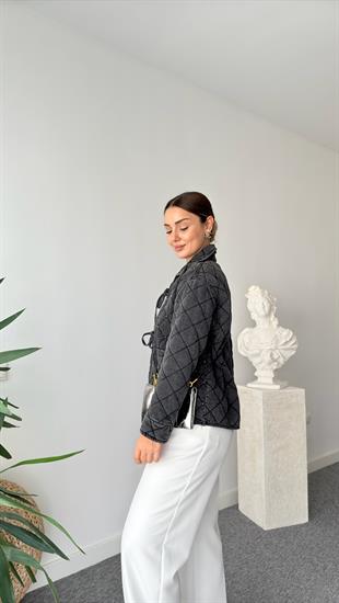 Zra Model Taş Detaylı Kapitone Jean Ceket