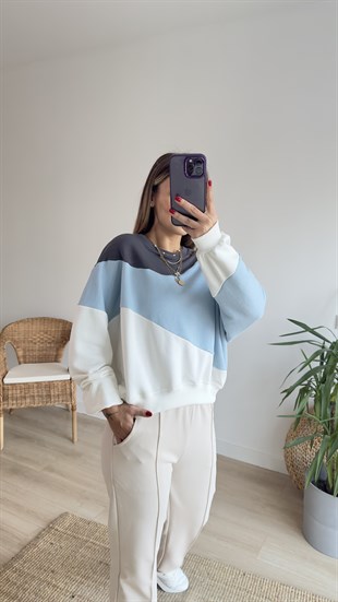 Renk Geçişli Mavi Sweat