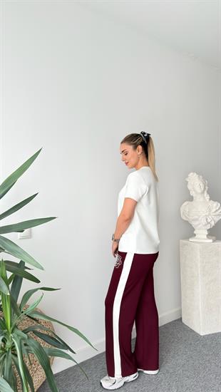 Bordo Neya Nakışlı Modal Takım