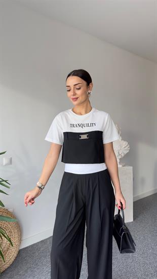 Tranquılıty Baskı Siyah Tshirt
