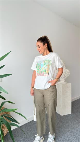 Amalfi Baskılı Beyaz Tshirt