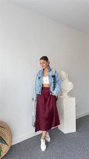 Abby Nakışlı Ve Aksesuar Detaylı Jean Ceket